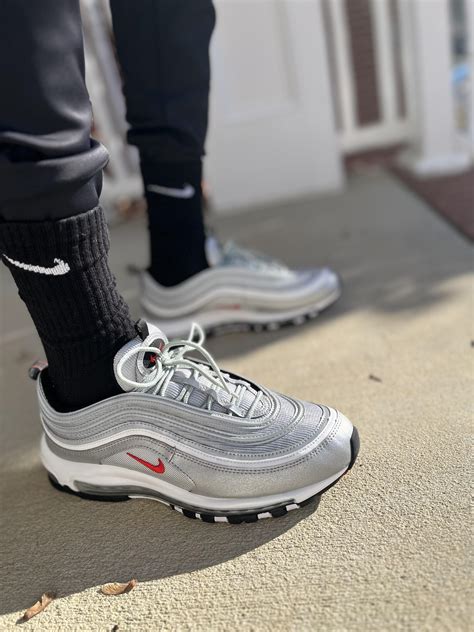 97 nike weiß silber|Nike silver and white.